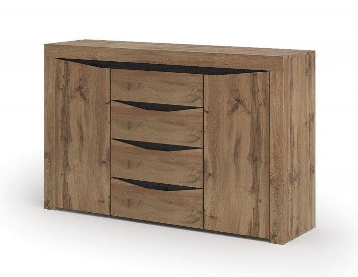 Комод "Паола" 4 ящика (КМ 702 Венге/Дуб крафт золото 1600*1006*436)